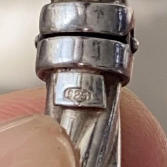 925 silver vintage bracelet Italian provenance. silver cuff - Picture 8 of 8